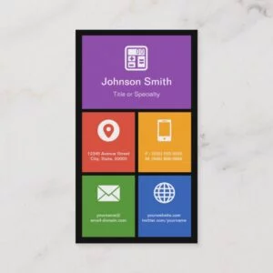 CPA Accountant Bookkeeper Colorful Tiles Creative Business Card