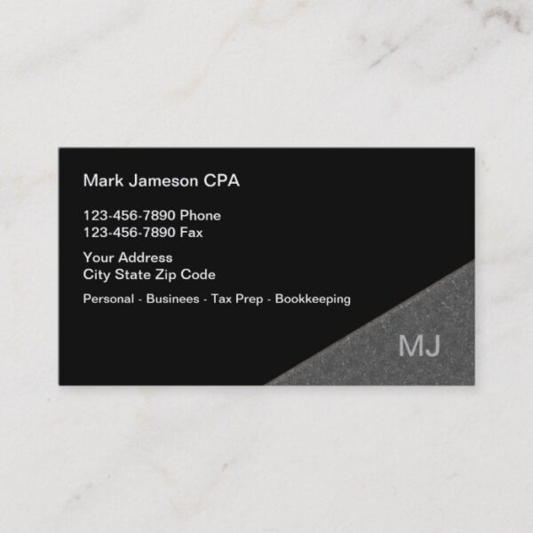 CPA Accountant Services Business Card