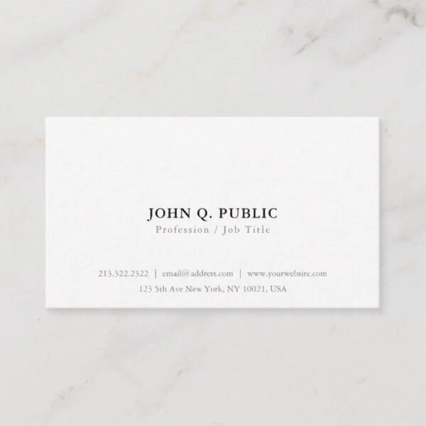 Create Your Own Minimalist Simple Modern Elegant Business Card