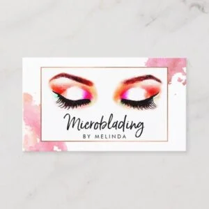 Creative Watercolor Eyebrows Microblading Business Card