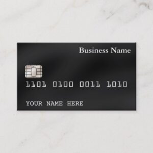 Credit Card style BUSINESS CARD (2-sided) black