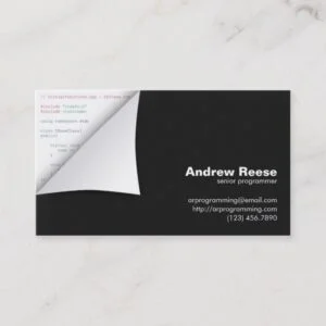 Curled Corner with Program Coding - C++ Business Card