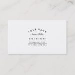 Curved Text Professional Black and White Business Card