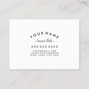 Curved Text Professional Black and White Custom Business Card