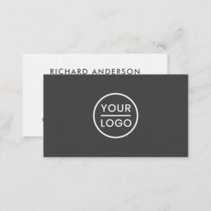Custom logo business cards - modern, gray, white