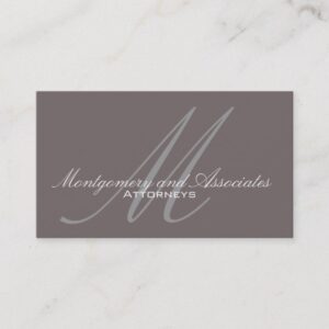 Customizable Monogram Lawyer Business Cards