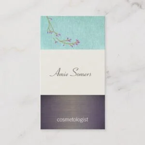 Cute Beauty Turquoise and Wood Hair Salon and Spa Business Card