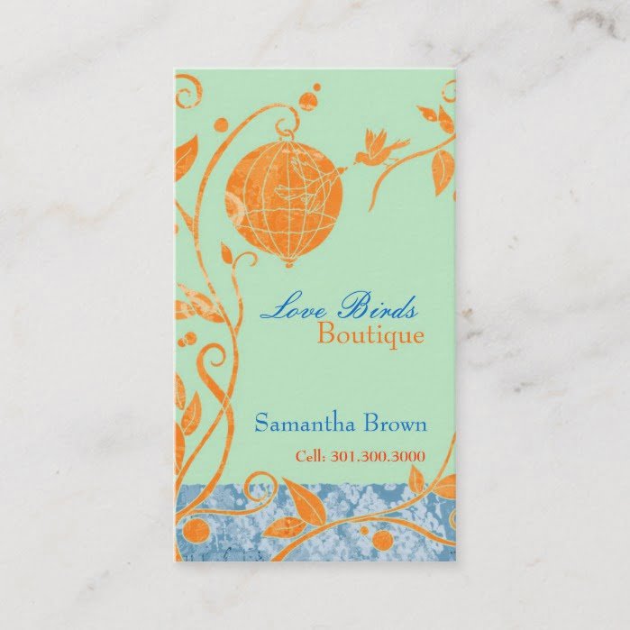 Cute Love Birds Fashion Boutique Business Cards