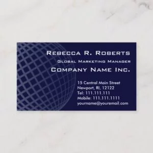 Dark Blue Globe International Marketing Corporate Business Card
