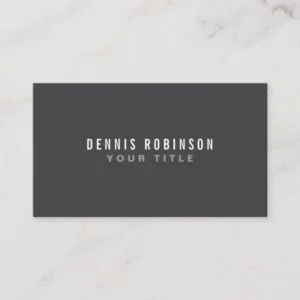 Dark gray modern generic simple masculine personal business card