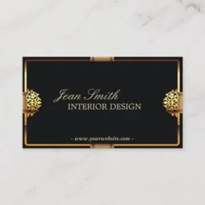 Deluxe Gold Frame Interior Design Business card