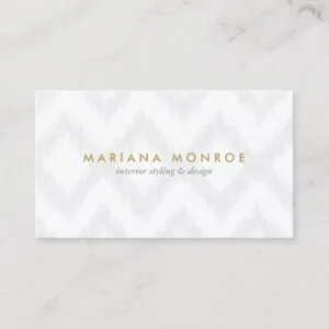 DESIGNER IKAT PATTERN in GRAY/WHITE Business Card