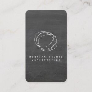Designer Scribble Logo on Black Chalkboard Business Card
