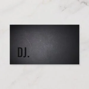 DJ Deejay Professional Black Bold Text Elegant Business Card