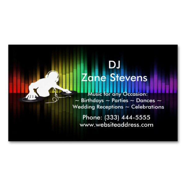 DJ Spinning Vinyl Business Card Magnet