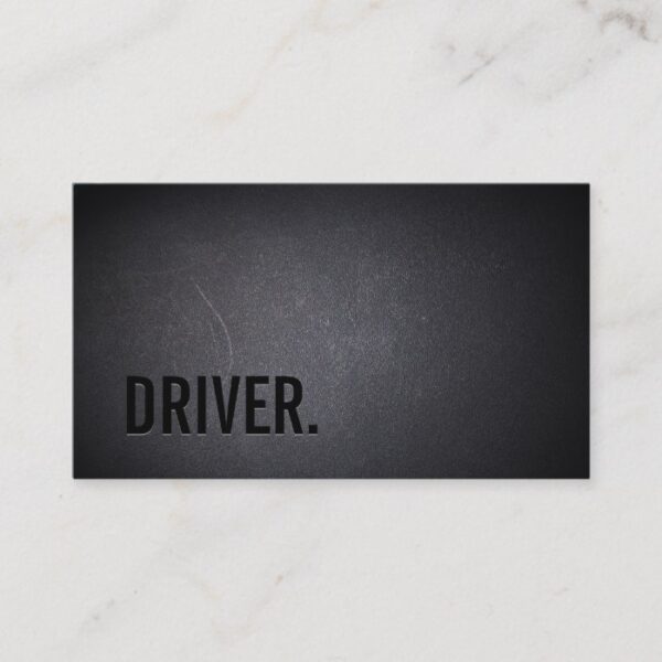 Driver Professional Black Minimalist Business Card