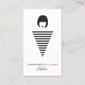 Edgy Retro Mod Hair Stylist, Salon, Beauty Blogger Business Card