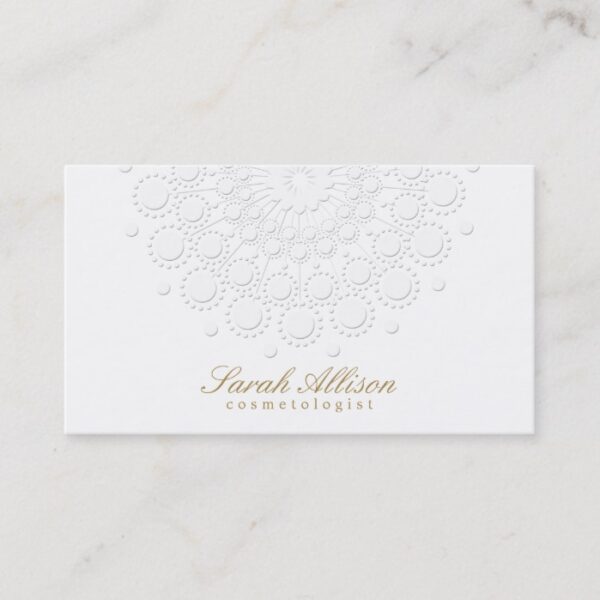 Elegant and Simple Cosmetologist White Business Card