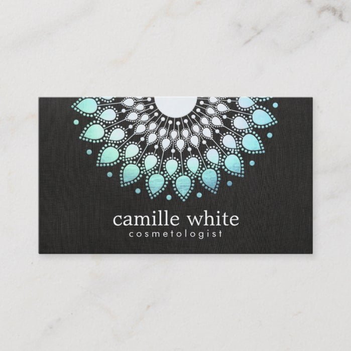 Elegant Aqua Blue Lotus FLower Natural Beauty Business Card