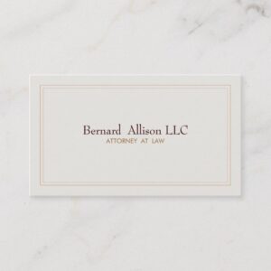 Elegant Attorney Ivory Professional Traditional Business Card