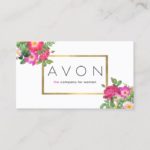 Elegant Beauty Florals Avon Representative Business Card