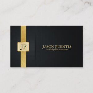 Elegant Black and Gold Accounting Business Card