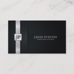 Elegant Black and Silver Accounting Business Card