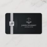 Elegant Black and Silver Attorney At Law Business Card