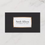 Elegant Black Gold Frame Stylish Professional Business Card