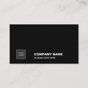 Elegant Black Simple Plain Professional Corporate Business Card