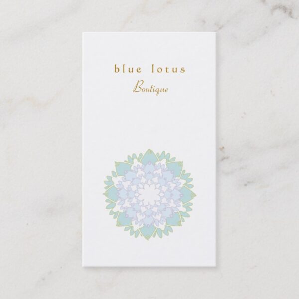 Elegant Blue Lotus Flower Simple Business Card