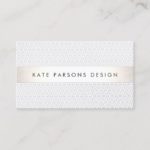 Elegant Chic Designer Silver Striped Pattern Business Card