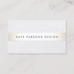 Elegant Chic Designer Silver Striped Pattern Business Card