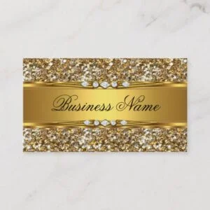 Elegant Classy Gold Glitter Diamond Look Business Card