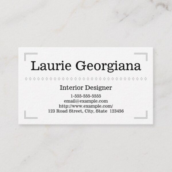 Elegant & Classy Interior Designer Business Card