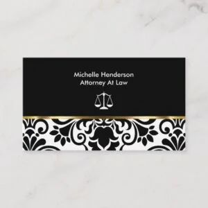 Elegant Damask Attorney Business Card