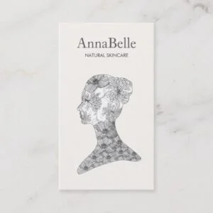 Elegant Floral Beauty Face Salon & Spa Business Card