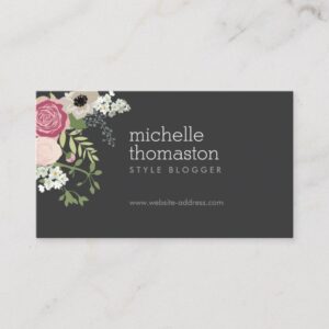 Elegant Floral Bouquet Stylist, Blogger, Designer Business Card