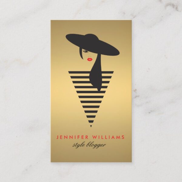 Elegant Glamour Gold Mod Stylist, Salon, Blogger Business Card