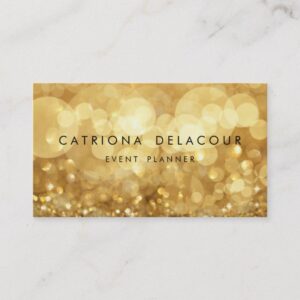 Elegant Gold Glitter Bokeh Business Card