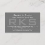 Elegant Gray Textured Monogram Classic Business Card