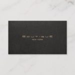 Elegant Modern Black Linen Professional Business Card