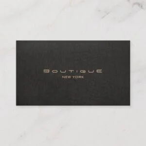 Elegant Modern Black Linen Professional Business Card