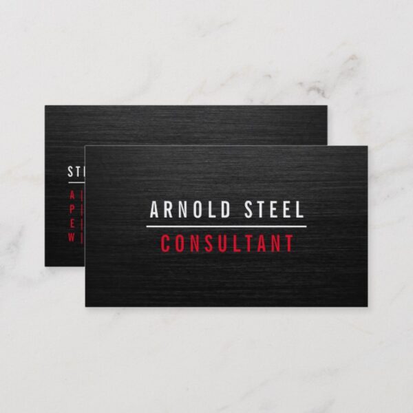 Elegant modern black metal professional plain business card