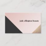 Elegant Modern Gold, Black and Pink Geometric Business Card