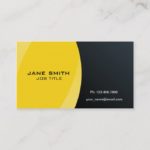 Elegant Modern Professional Yellow and Black Business Card