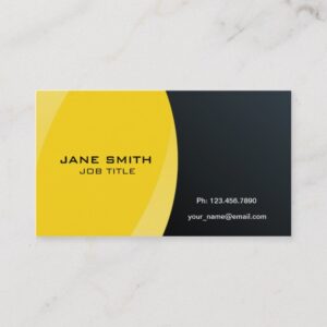 Elegant Modern Professional Yellow and Black Business Card