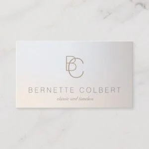 Elegant Modern Two Initial Monogram Professional 2 Business Card