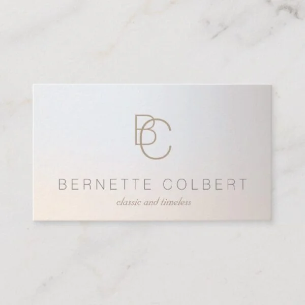 Elegant Modern Two Initial Monogram Professional 2 Business Card