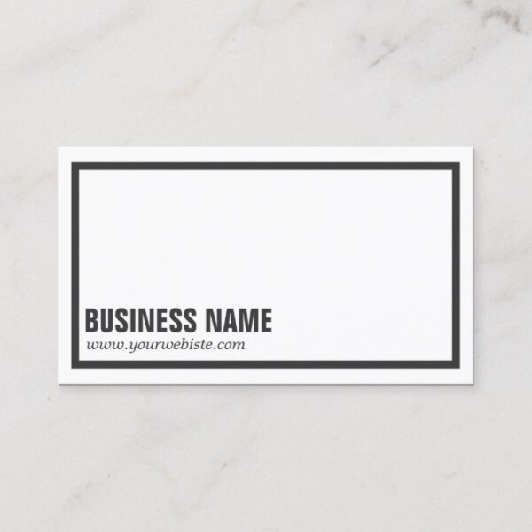 Elegant Plain Black Border Business Card